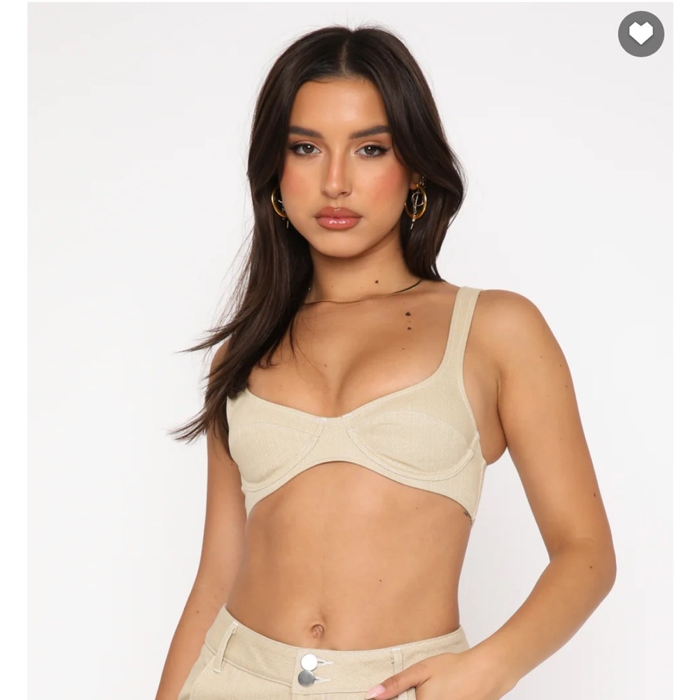 Oatmeal bra-style crop top. size x-small.